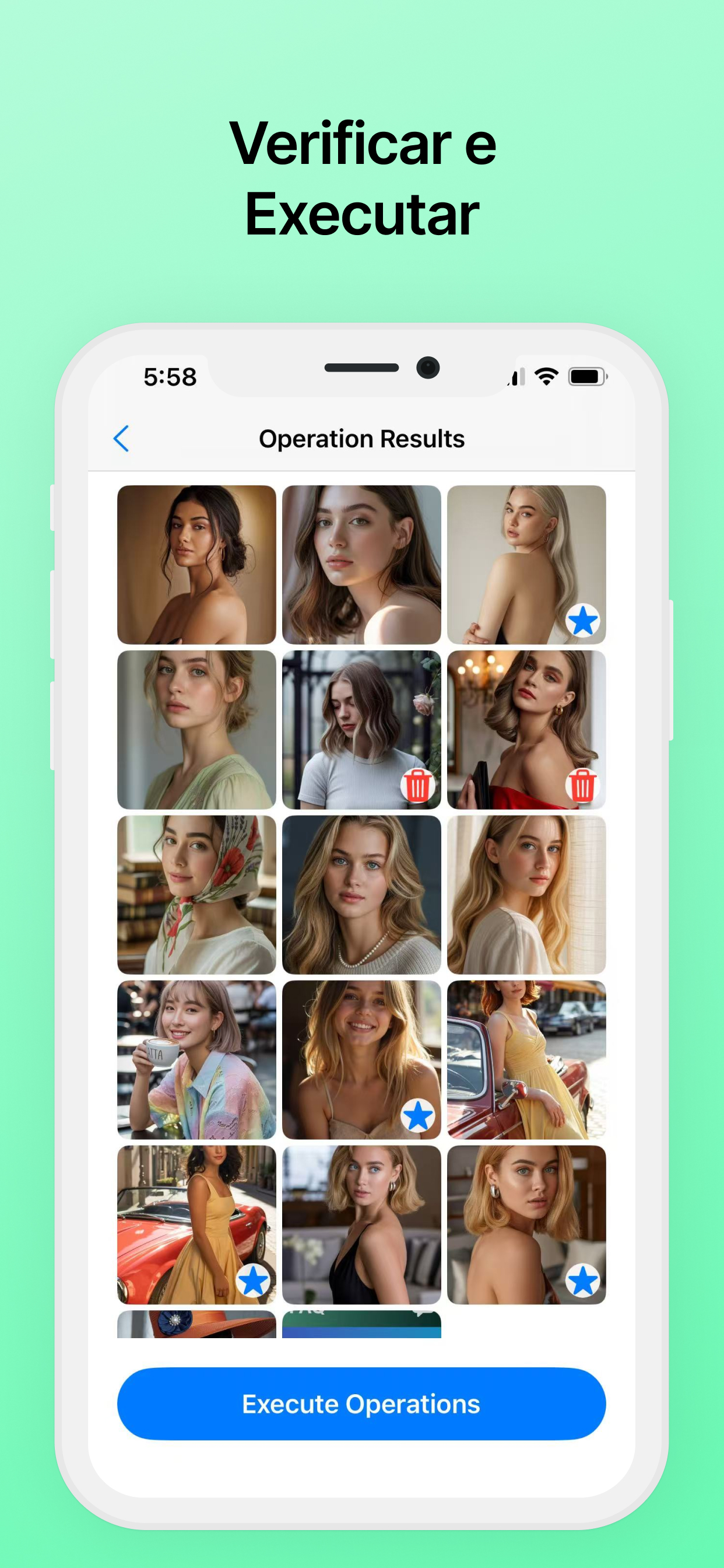 Revisar e executar operações em fotos